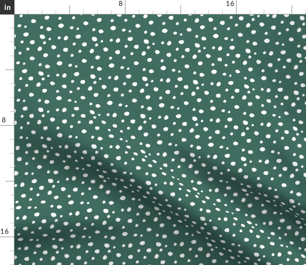 Small Scale White Dots on Pine Green