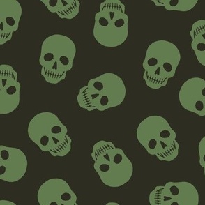 Simple green skull pattern 