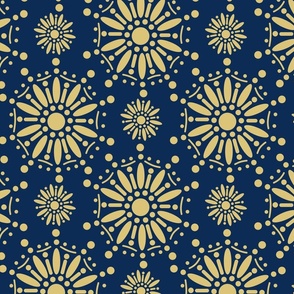 Navy Blue Gold Henna Star 