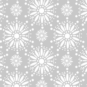 White Henna Star on Gray 