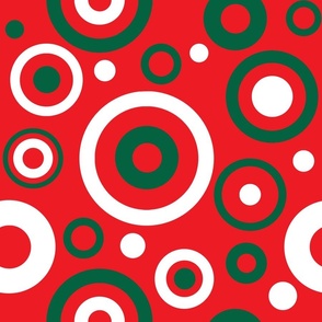 Mod Christmas Circles Red