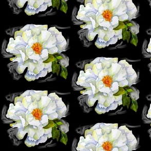 White Peonies on Black Mini Version