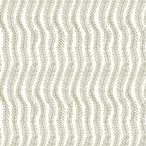 climbing boho vines - green on cream