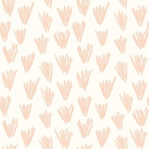 boho scribbled grasses - blush on cream 