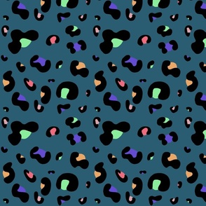 Neon Leopard Print repeating pattern