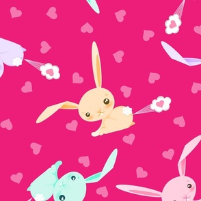 Cuter than a Bunny Poot Pastels on Pink - XL