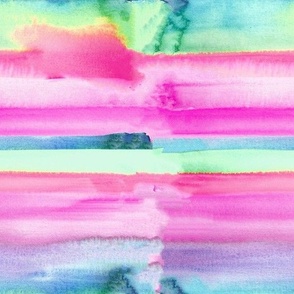 rainbow watercolor wash stripes - magenta 