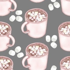 pink hot cocoa mugs - charcoal