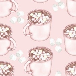 pink hot cocoa mugs - light pink