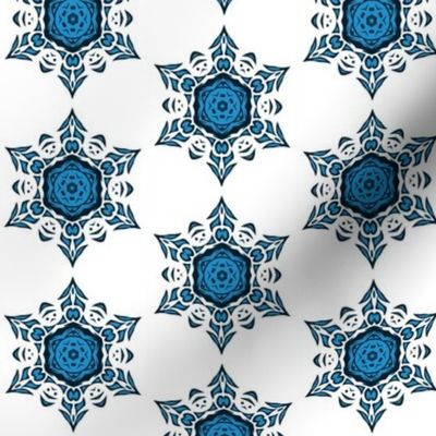 tribal snowflake (blue)