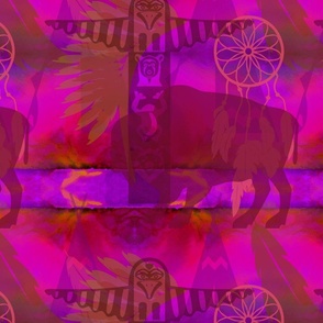 Buffalo Collage - Pink Cerise
