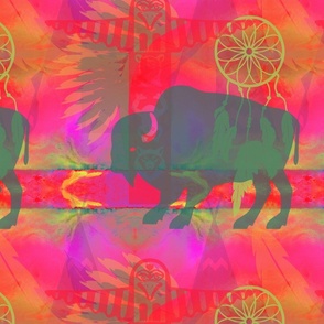 Buffalo Collage - Pink Orange