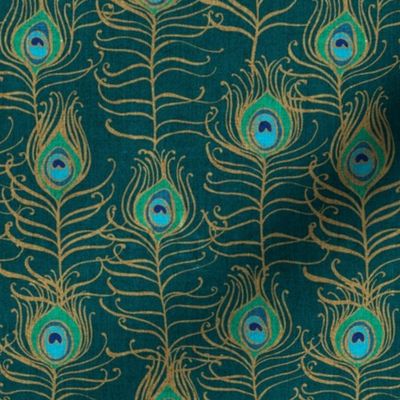 Peacock Feather Nouveau {Emerald} medium