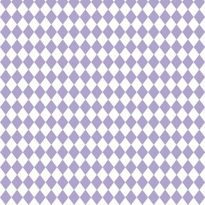 Small Lilac and White Diamond Harlequin Check Pattern