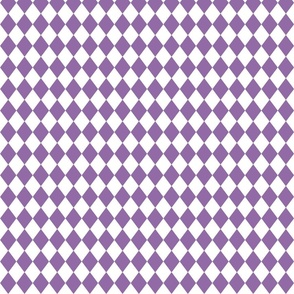 Small Orchid and White Diamond Harlequin Check Pattern