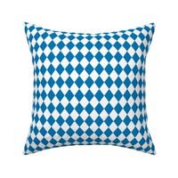 Small Bluebell and White Diamond Harlequin Check Pattern