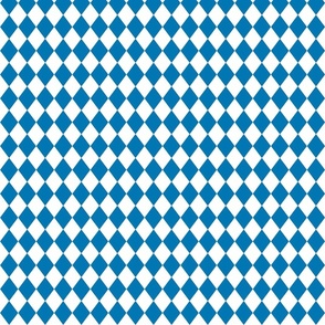 Small Bluebell and White Diamond Harlequin Check Pattern
