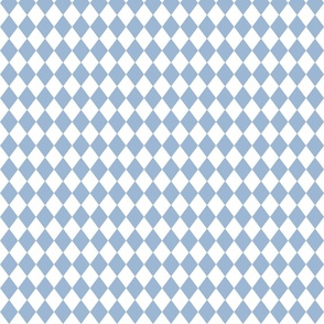 Small Sky Blue and White Diamond Harlequin Check Pattern
