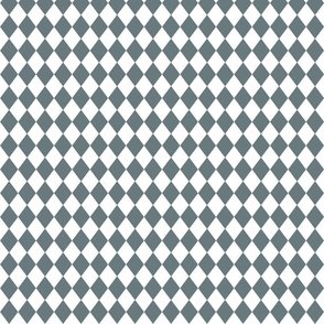 Small Slate and White Diamond Harlequin Check Pattern