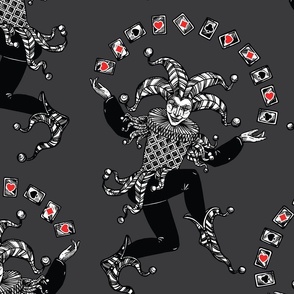 joker playing cards - dark grey - big
