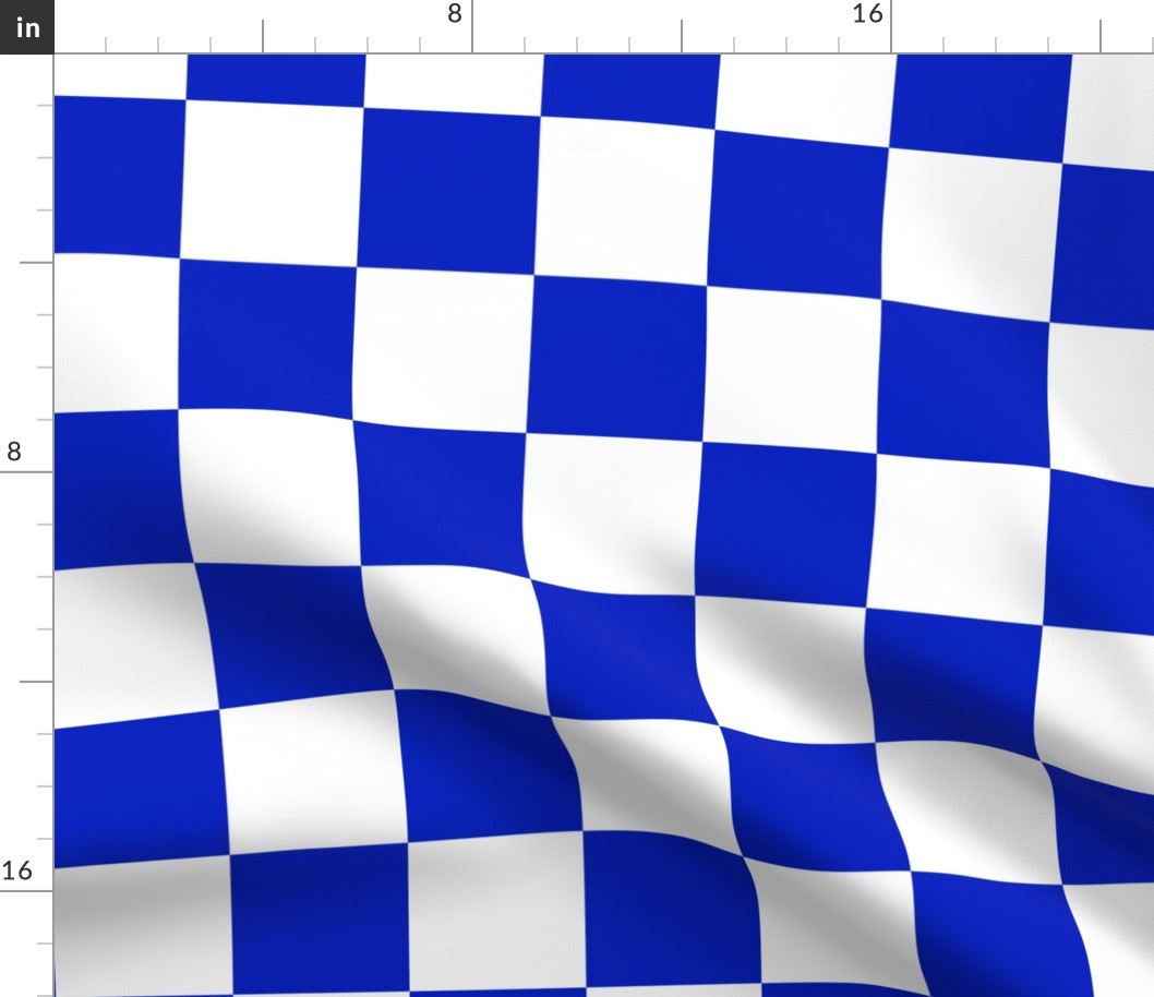 3" Cobalt Blue and White Checkerboard Squares