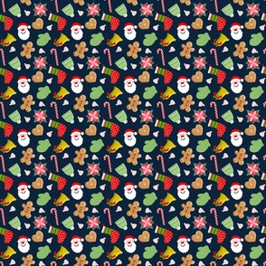 Merry and Bright on Navy Small