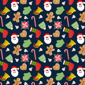 Merry and Bright on Navy Medium