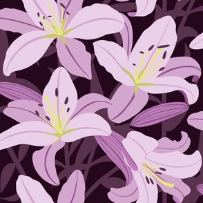 Purple Lilies - Large scale