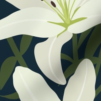 White lilies - large scale