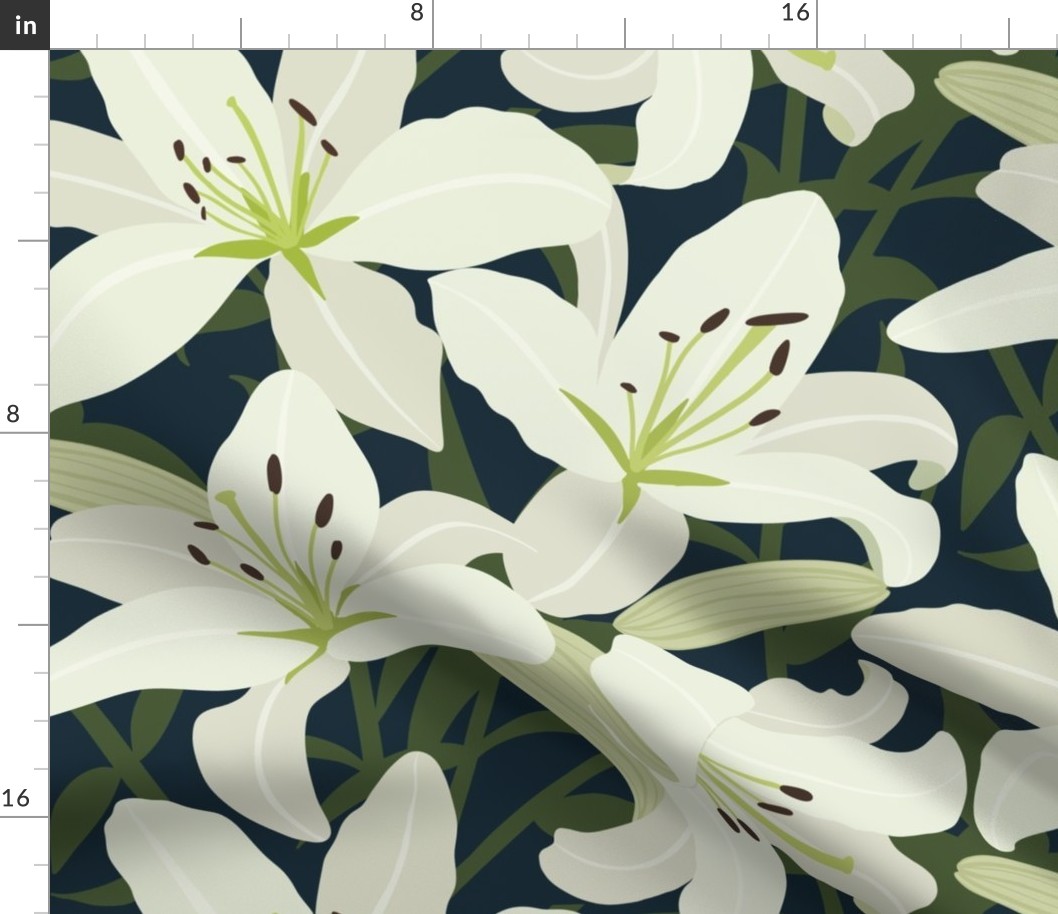 White lilies - large scale