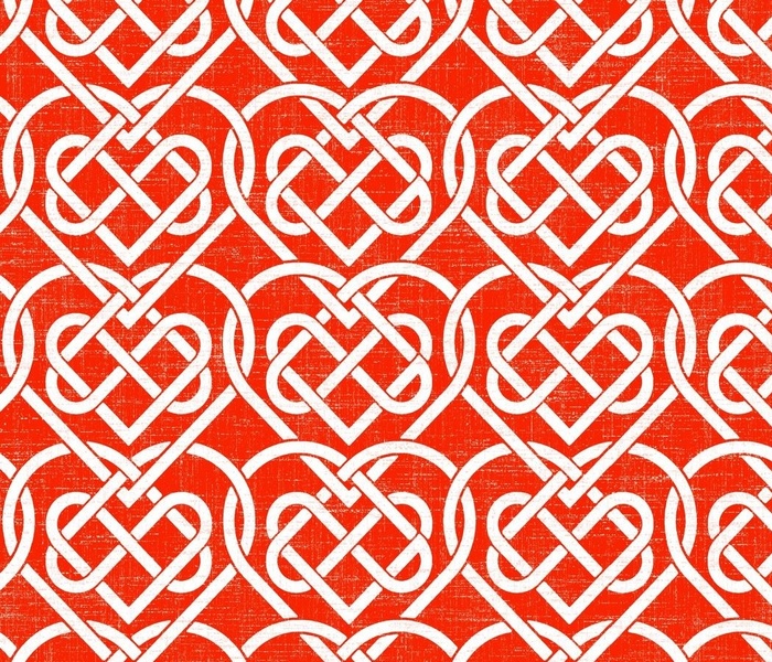large valentine lattice heart on scarlet ground 