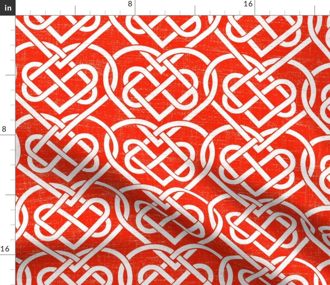 large valentine lattice heart on scarlet ground 