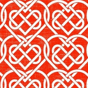 medium valentine lattice heart on scarlet ground
