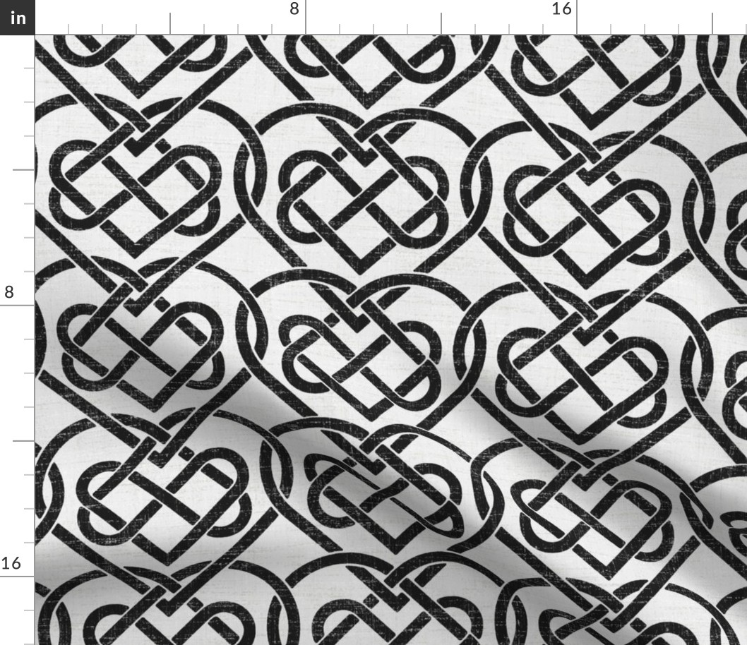 large valentine lattice heart in charcoal