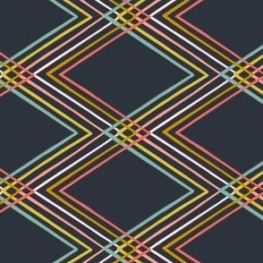 Colorful Geometric Shapes Pattern Solid Blue Background