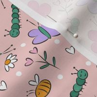 Bugs and Butterflies on Pink