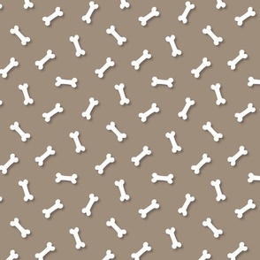 Cute White 3D  Cartoon Dog Bones On Mushroom Background