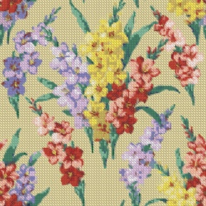 The Cross Stitch , Faux Texture , floral large