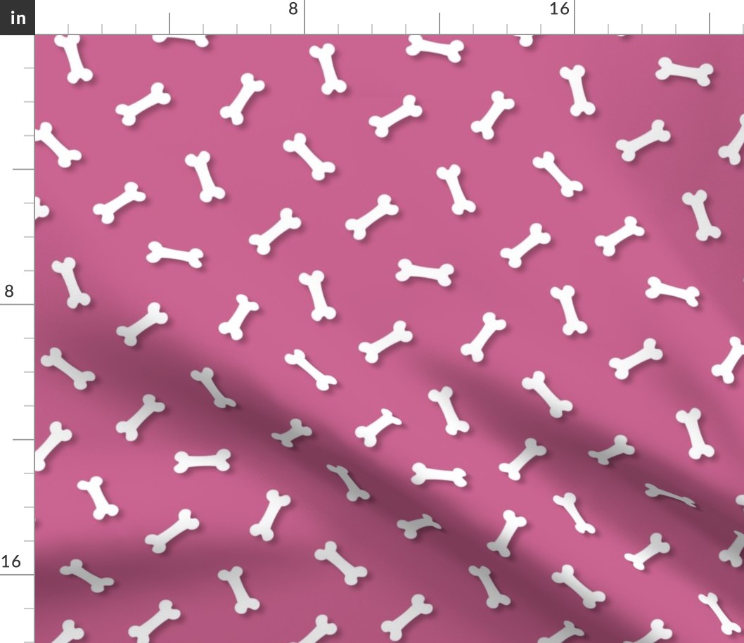 Cute White 3D  Cartoon Dog Bones On Peony Background