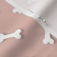 Cute White 3D  Cartoon Dog Bones On Blush Background