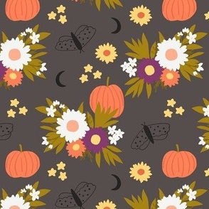 Fall Floral on Grey