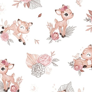 Boho Deer Melody - wallpaper