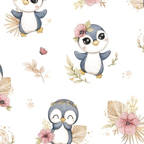 Boho Penguin - wallpaper
