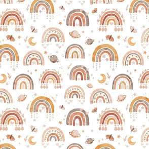 Boho Rainbows - beige - wallpaper