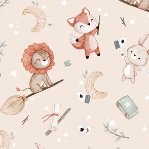 Woodland Magic - beige - wallpaper