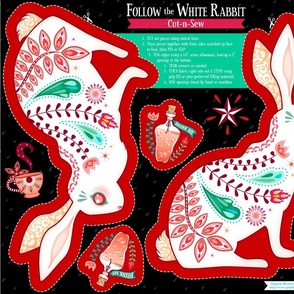 Cut-N-Sew White Rabbit Pillow
