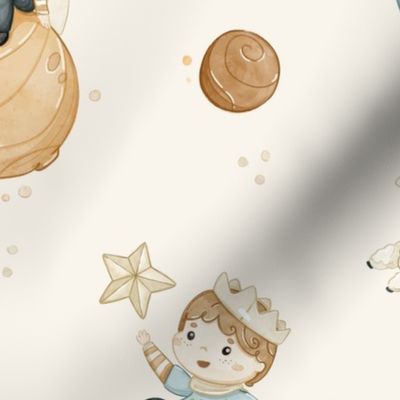The Little Prince Adventure - beige - wallpaper