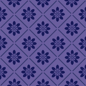 Dark blue flower on purple tile