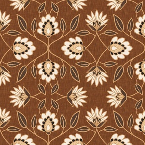 Folk Florals - Brown