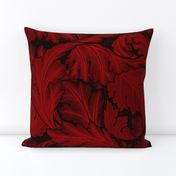 Acanthus mystic red - LARGE - historic antiqued damask by William Morris